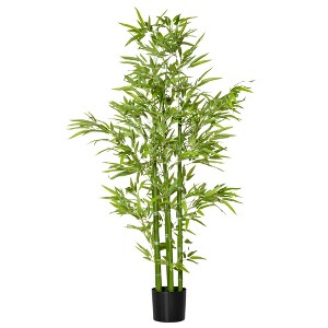 HOMCOM 5FT Artificial Bamboo Tree, Faux Decorative Plant in Nursery Pot for Indoor or Outdoor Décor - 1 of 4