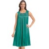 Collections Etc Beautiful Lace Trim Silky Tricot Sleeveless Nightgown - 4 of 4
