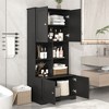 OUTSUPPLY Tall and Wide Bathroom Floor Storage Cabinet, Freestanding Cabinet with 4 Doors, Adjustable Shelves - 3 of 4