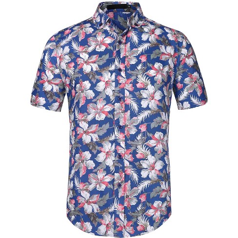 Floral Hawaiian Shirt for Men Short Sleeve Button up Summer Casual Tropical  Beach Shirts at  Men’s Clothing store