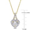 EVERLY JEWELRY | Yellow Plated Sterling Silver 2 7/8ct TGW Created White Sapphire Halo Heart Pendant With Chain, 18 inc - 2 of 4