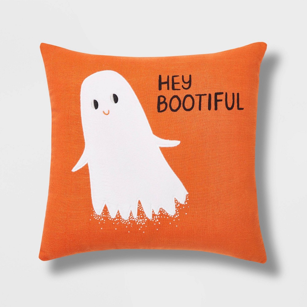 Hey Beautiful Ghost Square Halloween Throw Pillow - Hyde & EEK! Boutique™