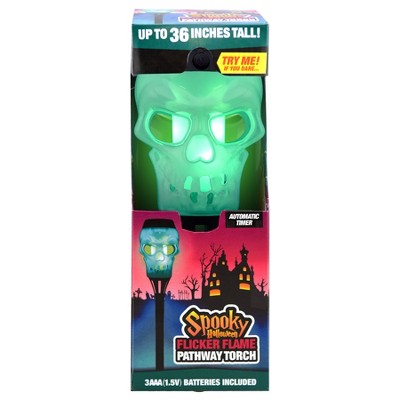 Spooky Halloween Flickering Flame Pathway LED Torch - Skull