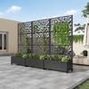 SpassWay 72"H Metal Planter Box with Trellis Raised Garden Bed with Arbor Privacy Screen with Wheels - 2 of 4