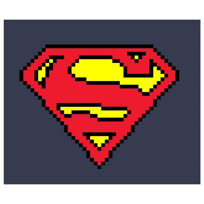 Superman Pixel Logo Boy's Navy T-shirt, 2 of 4