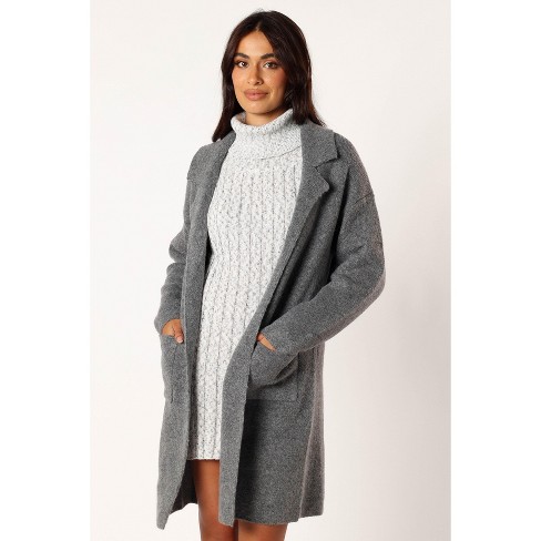 Womens grey coatigan top