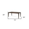 HomeRoots 72" Dark Brown Wood Dining Table - 3 of 4