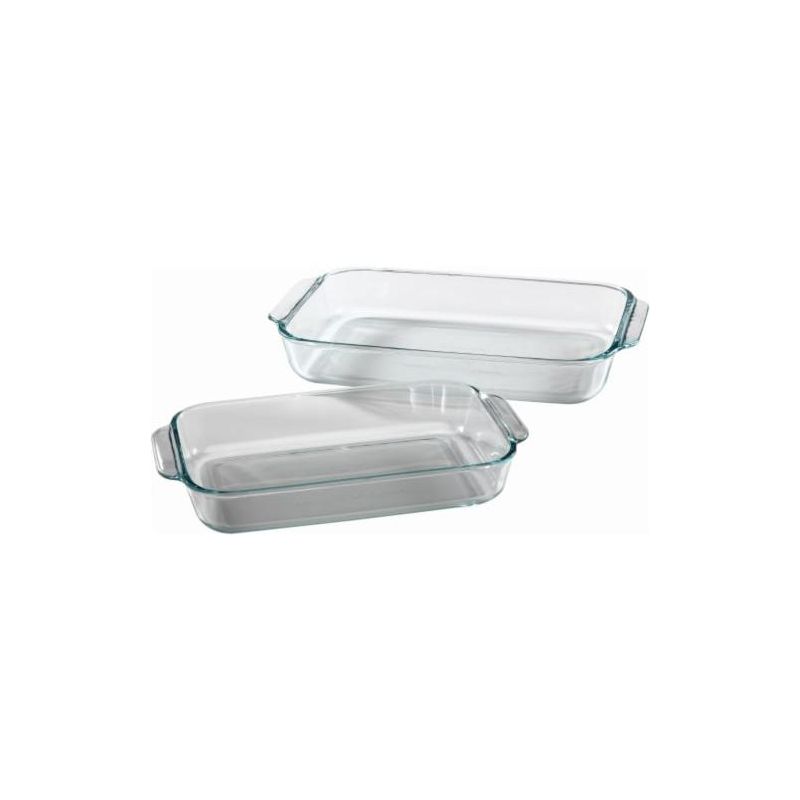 Pyrex Basics 2 Quart Glass Oblong Baking Dish Set, Clear 7 x 11 inch (Pack of 2), 4 of 5