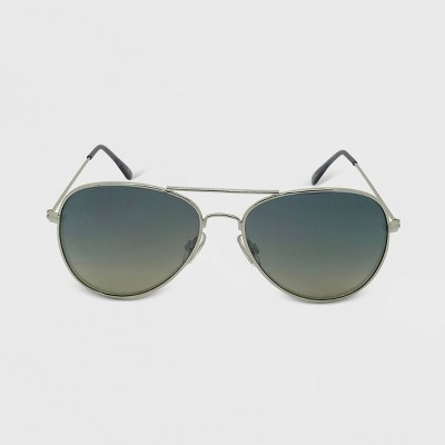 Women's Aviator Metal Silhouette Sunglasses - Wild Fable™ Silver