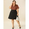 Agnes Orinda Plus Size Womens Tops Keyhole Flutter Short Sleeve Chiffon Floral Pattern - 3 of 4
