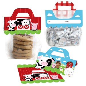 Big Dot of Happiness Farm Animals - DIY Barnyard Baby Shower or Birthday Party Clear Goodie Favor Bag Labels - Candy Bags with Toppers - Set of 24 - 1 of 4