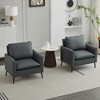 APRILSOULTS 31.50"Cat paw leather upholstered sofa 2PC gray,Nordic retro light luxury living room - 3 of 4