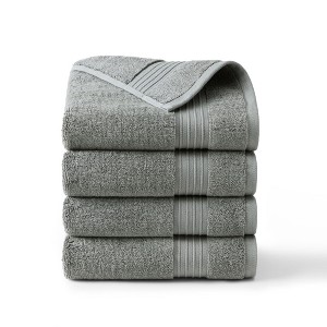 TOWN & COUNTRY EVERYDAY 4-Piece Solid Dobby Border Hand Towel Set - 1 of 4