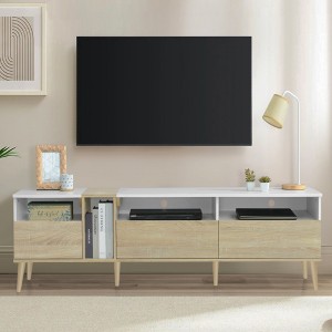 KIGFTSOD Modern TV Stand with 3 Drawers & Open Shelves – Media Console for TVs up to 80'', Color-Matching Entertainment Center for Living Room - 1 of 4
