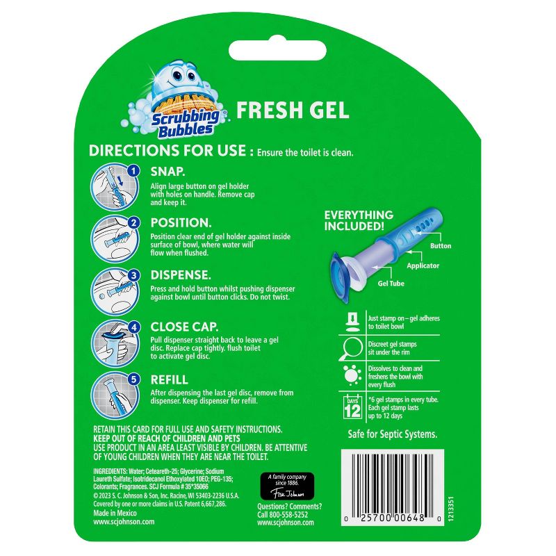 Scrubbing Bubbles Berry Burst Fresh Gel Toilet Cleaning Stamp - 6ct, 3 of 10