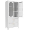 Modern Sideboard Decorative Storage Cabinet, CENGHU Console Table Cabinet with 2 Fluted Glass Doors for Living Room, Kitchen, Bedroom, Hallway - 2 of 4