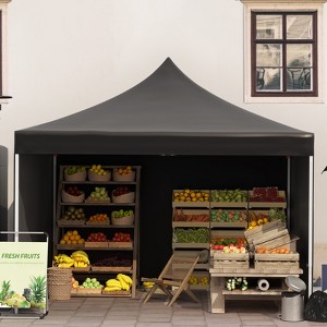 Pop Up Canopy Tent, 10 x 10 Ft Commercial Instant Shade Canopy with Roller Bag, Outdoor Portable Canopy for Events, Parties, Camping - 1 of 4