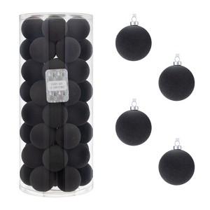 Every Day is Christmas Velvet 50ct 57cm/2.24" Christmas Ornaments, Shatterproof Christmas Tree Ornament Set, Flocking Ball Decorations - 1 of 4
