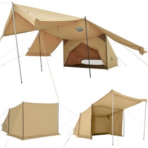 Naturehike Mountain Stream Military Tent – 4 Season 1 Person Hot Tent with Stove Jack, Breathable TC Cotton, Large Vestibule for Camping & Hiking - 1 of 4