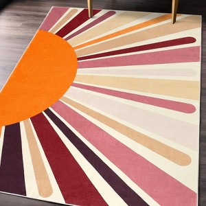 Area Rug, Machine Washable Colorful Area, Non Slip  Indoor Non-Slip Carpet, Modern Minimalist Front Door Mat - 1 of 4