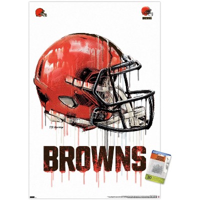 Trends International Nfl Cleveland Browns - Neon Helmet 23 Unframed Wall  Poster Print Clear Push Pins Bundle 22.375 X 34 : Target