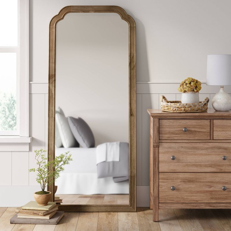 30&#34; x 70&#34; Oversize Leaner French Country Wood Mirror Natural - Threshold&#8482;, 2 of 10