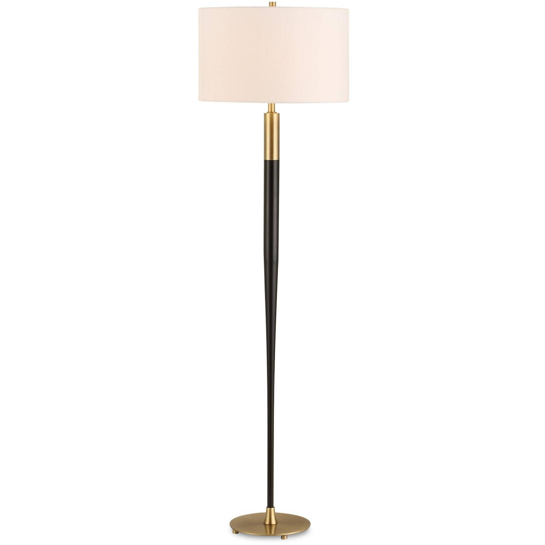 Uttermost Stowe 66 1/4" Black and Brass Metal Floor Lamp