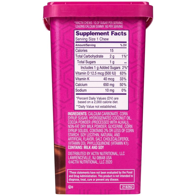 Viactiv Calcium Supplement Plus Vitamin D Soft Chews - Milk Chocolate - 100ct, 3 of 8