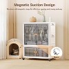 2 Tier Baby Wardrobe Closet with Transparent Grey Doors, Collapsible Storage Bins with Wheels-for Baby pet Clothes Daily Necessities,with Lid - 4 of 4