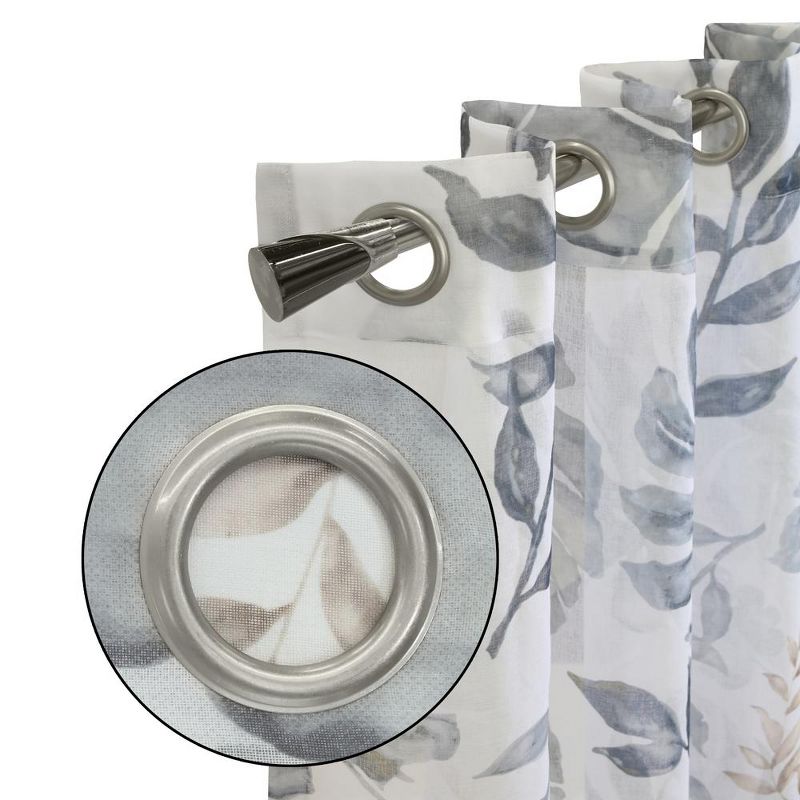 Habitat Alba Sheer Botanical Leaf Design Touch of Nature to Your Home or Office Grommet Curtain Panel Taupe, 3 of 6