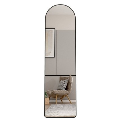 LOVMOR Arched Full Length Mirror with Stand, Full Body Mirrors  for Bedroom, Cloakroom, Floor Standing, Hanging or Leaning