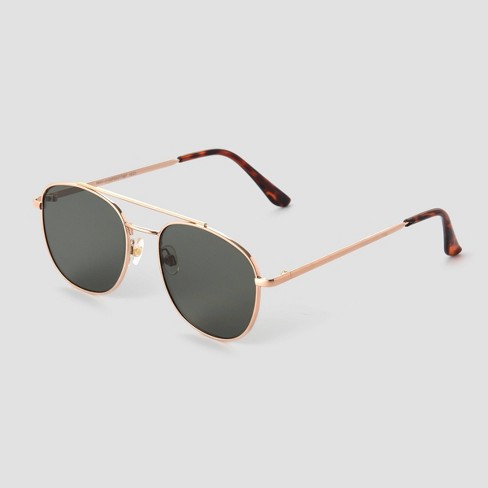 Square Aviator Shades - Gold & Brown