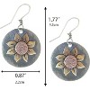 Boho Earrings, Gray Teardrop Earrings, Flower Earrings, Dangle Ethnic Earrings for Women, Handmade Bohemian Trendy Boho Vintage Jewelry - 4 of 4