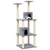 vidaXL Cat Tree Light gray Engineered wood, plush, sisal 55.5 in tall - 3 of 4