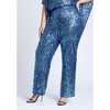 ELOQUII Women's Plus Size Sequin Open Mesh Straight Leg Pant - 3 of 4