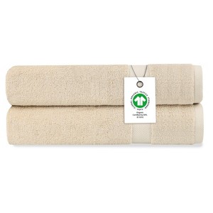 Delara 100% Organic Cotton Soft, Quick Dry & Ultra-Absorbent Hand Towel (Pack of 2) - 1 of 4