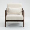 Upholstered Armchair With Scooped Arms Mid Century Modern Fabric Accent Chair For Bedroom, Apartment, Studio, Office, Waiting Room, Living Room - 3 of 4