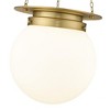 Calhoun 13" Steel Pendant Light with Milk Glass Globe - Dimmable, 1 Bulb, 60W, Dry Rated - 2 of 4