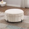 NicBex 31.5"W Round Storage Ottoman,Ottoman with Reversible Lid,Velvet Ottoman for Living Room,Bedroom,Entryway - 2 of 4