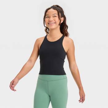 Girls' Mid-rise Ribbed Leggings - All In Motion™ Pink L : Target