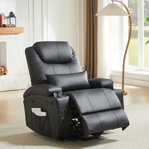 Bestier 34.6'' Electric Power Lift Asist Recliner Chair with Massage and Heat, Fax Leather Reclining Chair with Side Pockets & Cup Holders - 1 of 4