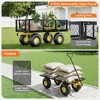 Heavy Duty Steel Garden Cart, 500 LBS Capacity 3 in 1 Pullable Garden Wagon with 10" Wheels, for Gardening Soil, Tools, and Plant Transport - 4 of 4