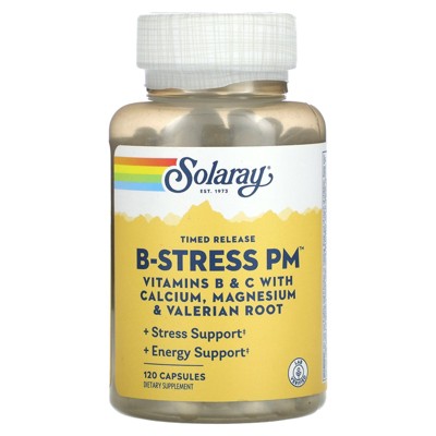 Solaray Timed Release Vitamin B-Stress PM, 120 Capsules