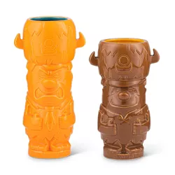 Beeline Creative Geeki Tikis The Flintstones Mug Set | Fred & Barney Tiki Mugs | Holds 28 Ounces