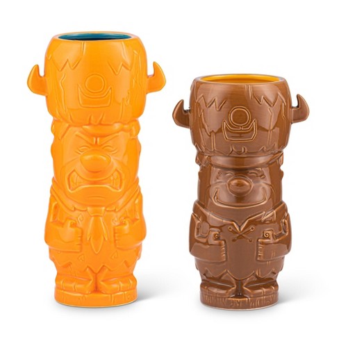 Beeline Creative Geeki Tikis The Flintstones Mug Set | Fred & Barney Tiki Mugs | Holds 28 Ounces - image 1 of 4