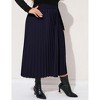 Clearlove Plus Size Pleated Skirt Women's Elastic Waist Boho  Midi Skirts with Pockets - 2 of 4