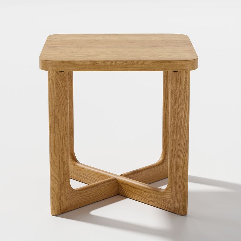 Aydan Wood Grain Tabletop Rectangle Side Table for Living Room Small End Table, 3 of 7