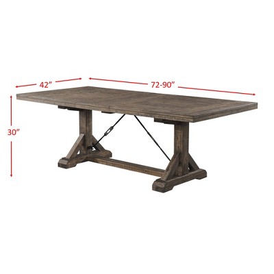 Rustic Chic Reclaimed Wood Extendable Dining Table in Walnut Brown