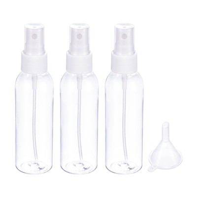 Unique Bargains Refillable Cosmetic Plastic Travel Spray Bottles with Funnel 3 Pcs