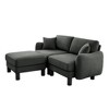 Boucle 2-Seater Loveseat L-Shaped Sectional Sofa with Shell Armrests & Ottoman - 3 of 4